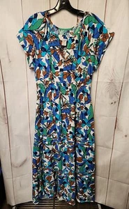 C&C California Damen Kleid Größe M Blau Leinenmischung Blumen - Bild 1 von 3
