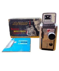 Vintage 1960 Kodak Brownie 8mm Movie Camera, Original Box & Manual, Preowned