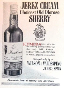 "Jerez Cream" Choicest Old Oloroso Sherry ADVERT Small 1958 Print 670/208 - Bild 1 von 1
