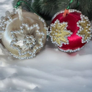 Vintage MCM Push Pin Ornaments Starburst BEADED CHRISTMAS JUMBO A17 - Picture 1 of 10