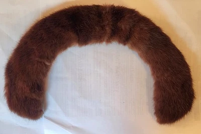 DE COLECCIÓN SALLY GEE PIEL REAL DESMONTABLE CUELLO ENVOLTURA ESTOLA CON SUJETADORES MARRÓN Foto 1 de 4