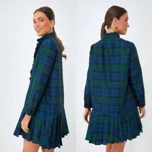 Tuckernuck Blackwatch Tate Plaid Academia Long Sleeve Mini Dress Size XXL NWT - Picture 1 of 10