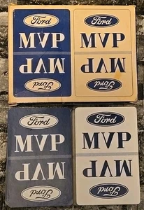 Ford Motors MVP Bridge Playing Cards 2 Decks Blue & White Vtg 1975 TDC Inc USA - Picture 1 of 16