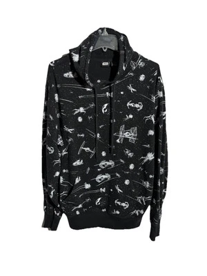 Sudadera con capucha Star Wars All Over Print negra talla L Tie Fighter X Wing para hombre Foto 1 de 4