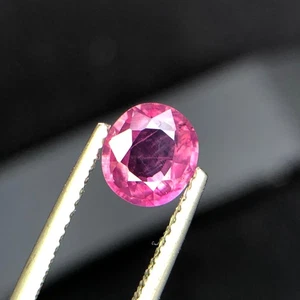 1.55Ct Natural Pinkish Red Ruby Oval Cut Burma HT Loose Faceted Gemstone - Picture 1 of 11
