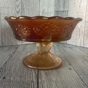 Fenton Ringelblume Carnival Glas Orangenbaumblüte Sherbet / Dessertschale Vintage - Bild 1 von 8