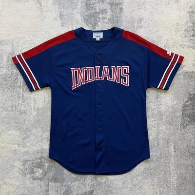 Vintage Cleveland Indians Baseball Jersey Size Large Mens MLB Starter Button Up - Image 1 of 4