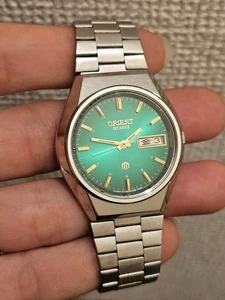 ORIENT Quarzuhr grün Analog Uhr 36mm Gehäuse 14cm 17cm Armband - Bild 1 von 9