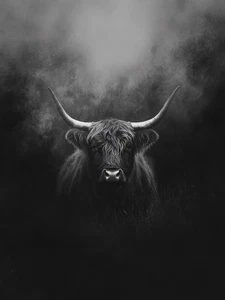 Highland Cow Farm Rustic Cattle Cowboy High Quality Canvas/Photo Paper PA22 - Picture 1 of 6