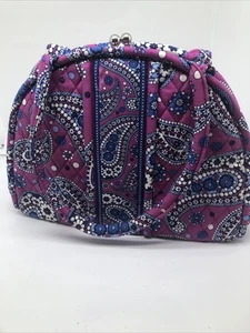 Vera Bradley Schultertasche Umhängetasche groß gesteppt lila Paisley - Bild 1 von 9