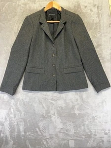 Banana Republic Blazer Women's Size 8 Olive Herringbone Button Jacket Career - Picture 1 of 8