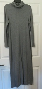 J Jill Sweater Dress Small Long Sleeve Grey Cotton Blend Turtle Neck Maxi - Picture 1 of 10