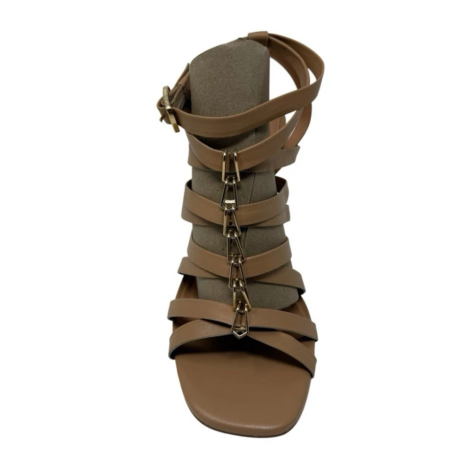 Vince Camuto Nude Strappy Gladiator Stiletto Sandals Size 10 Brown Leather - Image 1 of 4