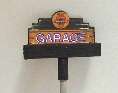 1/24, 1/32 Scale Diorama Vintage Garage 2-Sided Neon Looking Sign - Image 1 of 4