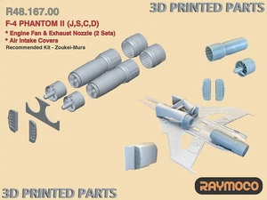 RAYMOCO 1/48 F-4 PHANTOM II Engine Fan Nozzle Air Intake Covers for ZOUKEI-MURA - Picture 1 of 1