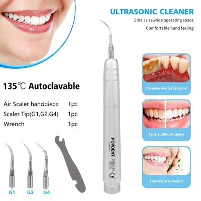 SANDENT POPDENT Dental Ultrasonic Air Perio Scaler Handpiece Hygienist 2Hole +3 Tips