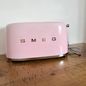 SMEG Pink 4-Slice Long Retro Electric Toaster Appliance TSF02CRUK Working SMEG - Picture 1 of 12