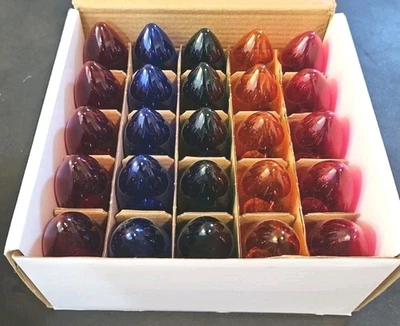 C9 Multi-Color Light Bulbs with Pink, Transparent Steady Xmas Lights - 25 Pack - Image 1 of 3