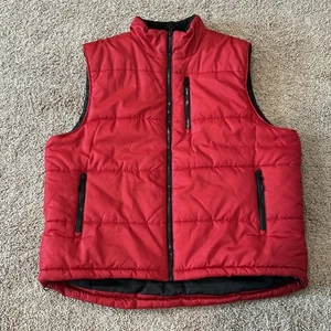 Outdoor Life Size XXL Vest Mens Red Full Zip Puffer Vest Pockets  - Picture 1 of 10