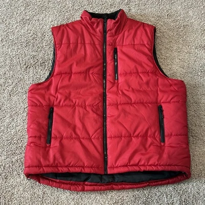Outdoor Life Size XXL Vest Mens Red Full Zip Puffer Vest Pockets  - Image 1 of 4