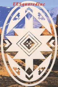 New Oval 8x12 NATIVE STATIC CLING WINDOW DECAL Southwestern Glass Door Decor - Picture 1 of 12
