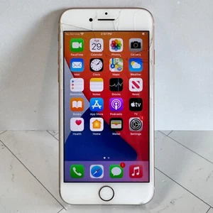 Cracked Screen & Back Apple iPhone 8 64GB A1863 Gold TracFone StraightTalk #H508 - Afbeelding 1 van 10