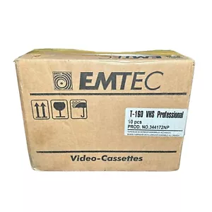 Box of 10 - EMTEC T-160 VHS Professional Video-Cassettes 344172NP - Picture 1 of 3