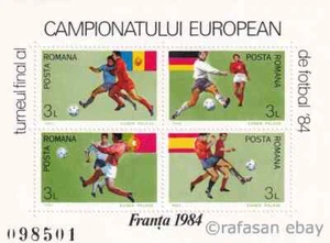 Romania 1984 Yvert SS 168/69 Sports Football European Finals France 84 MNH VF - Picture 1 of 2