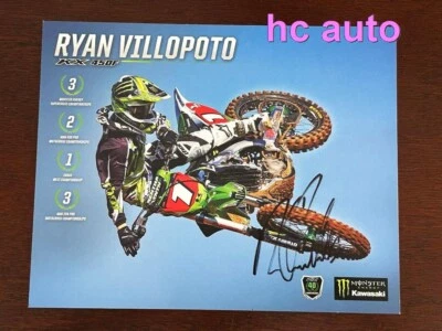 TARJETA FOTOGRÁFICA KAWASAKI 8X10 FIRMADA POR RYAN VILLOPOTO 3 Foto 1 de 3