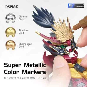 Marcadores súper metálicos DSPIAE de 3 colores para colorear modelo Gundam/GK hágalo usted mismo pasatiempo - Imagen 1 de 10