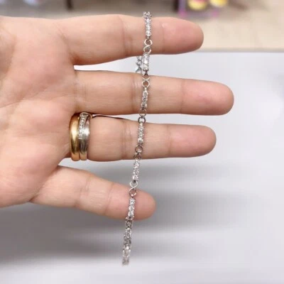 Braccialetto Tennis Tris Infinit Donna pl oro Bianco 18k con cristalli Zirconi  - Immagine 1 di 4