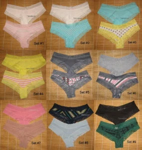 Juego de 2 bragas de algodón de encaje descaradas de Victoria's Secret pequeñas S que eliges - Imagen 1 de 10