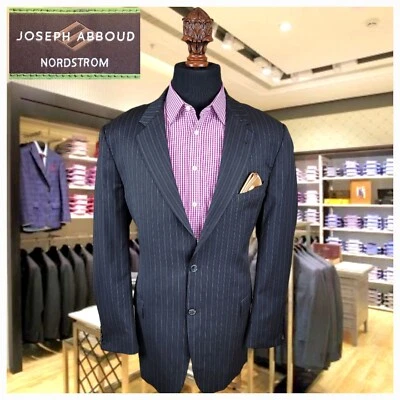 JOSEPH ABBOUD Blazer Lana 44L Doble Ventilación Marrón Rayas Hombres Traje Deportivo Abrigo EE. UU. Foto 1 de 4