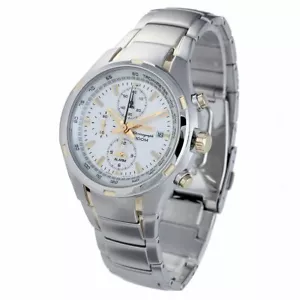 Seiko SNAE42 SNAE42P1 Mens Alarm Chronograph Two-Tone WR100m RRP $650.00 - Picture 1 of 1