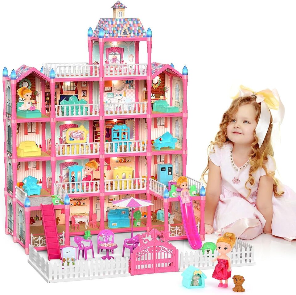 Barbie Size Doll House Girls Dream Play Playhouse Dollhouse Wooden  Furniture 706943659564