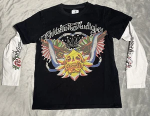 Christian Audigier Rare Long Sleeve Shirt Made in USA Size M - Excellent Cond.! - Picture 1 of 11