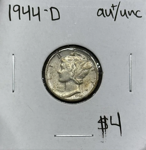 Ch AU/Unc 1944-D Mercury Dime Cover