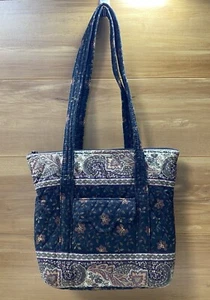 Vintage Vera Bradley Villager Tote Zip Schultertasche Black Walnut - Bild 1 von 11