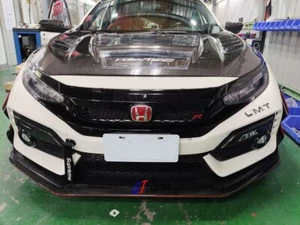 FOR HONDA CIVIC FK8 TYPE R ONLY V STYLE CARBON FRONT LIP SPOILER - Picture 1 of 5