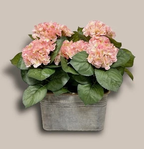 Landhaus Blumentopf Pflanzgefäß Übertopf Metall Zink Rechteck Grau 34x18x19,5cm - Bild 1 von 7