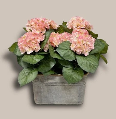 Landhaus Blumentopf Pflanzgefäß Übertopf Metall Zink Rechteck Grau 34x18x19,5cm - Bild 1 von 4