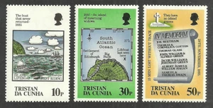 TRISTAN DA CUNHA 1985 SHIPS LOSS OF LIFEBOAT MAP MEMORIAL SET MNH - Picture 1 of 1