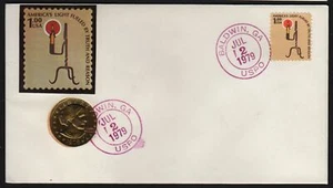 1979 Americana series $1 Sc 1610 + SBA Anthony 1$ coin Unofficial city cancels - Picture 1 of 1