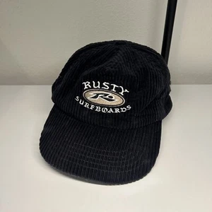 Rusty Surfboards Corduroy Hat Snapback Surfing Skateboards Blue YOUTH Boys OSFA - Picture 1 of 10
