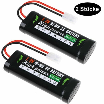 2 Stücke 5000mAh Wiederaufladbar Akku 7,2V Ni-MH Akku Tamiya Stecker für RC Auto - Bild 1 von 4