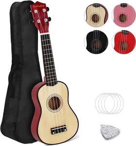 21 Inch Soprano Ukulele, Starter Kit, Kids Bundle with Bag, Pick, Extra Strings - Picture 1 of 16