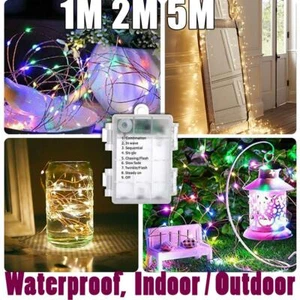 1/2/5M Fernbedienung LED Lichterkette Draht Außen Wasserdicht Dimmbar Weihnachten - Bild 1 von 25