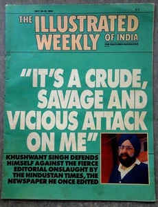 The Illustrated Weekly of India 25 May 1986 Khushwant Singh Defends Himself - Picture 1 of 1
