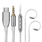 8Core Silver Plated Earphone Cable 2Pin 0.78mm Plug Replacement Earphone Cable