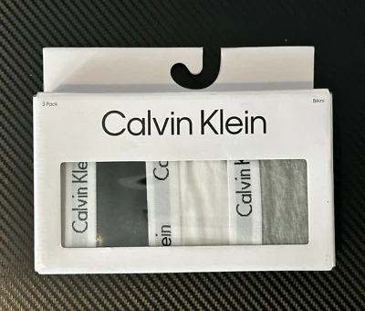 Bragas de bikini Calvin Klein para mujer pequeñas con logotipo de carrusel de algodón elástico, paquete de 3 Foto 1 de 4